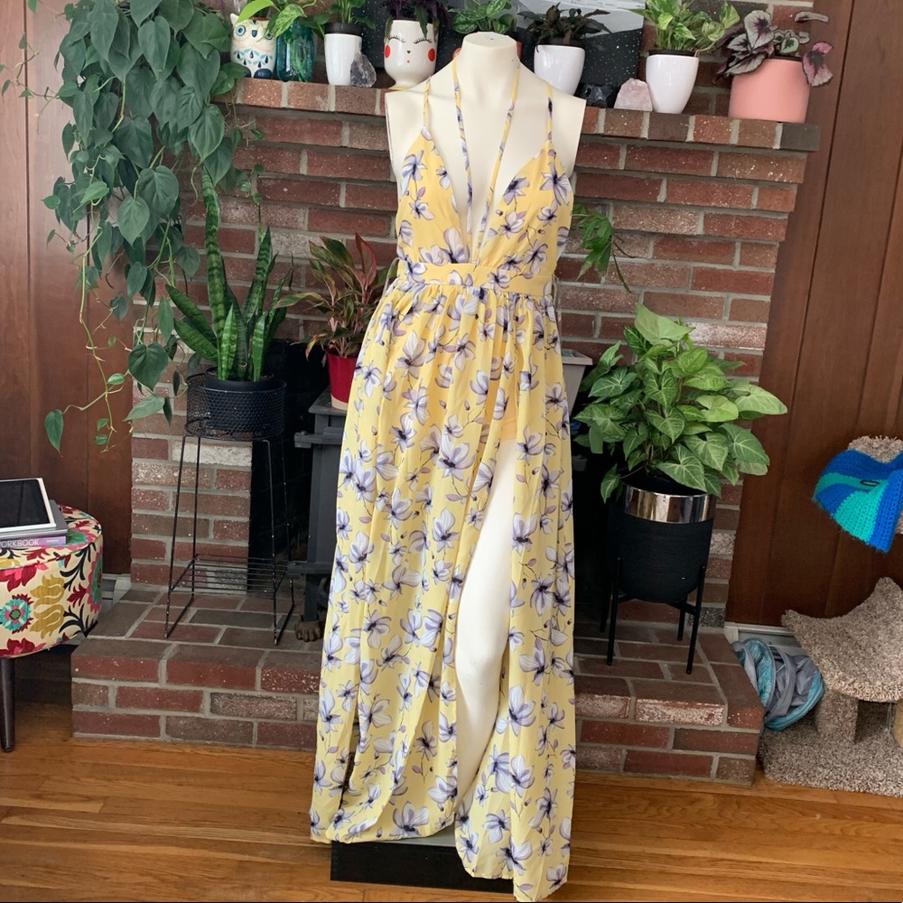 NWT sexy floral strappy maxi